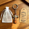 Wholesale Handmade Wooden Cross Keychain Cartoon Design Party Favor Car Key Accessory