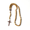 oly-9475820d6ad7485d58f750197b737cce Wholesale Cross Rosary Necklace Natural Wood Bead Coffee Color Handcrafted Fashion Accessory