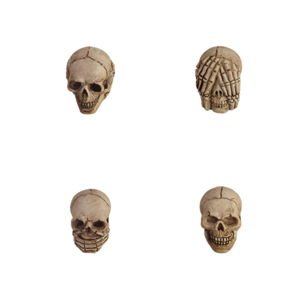 Wholesale 20 Pcs Antique Miniature Skulls Set Resin Halloween Decoration Home Decorative Accent