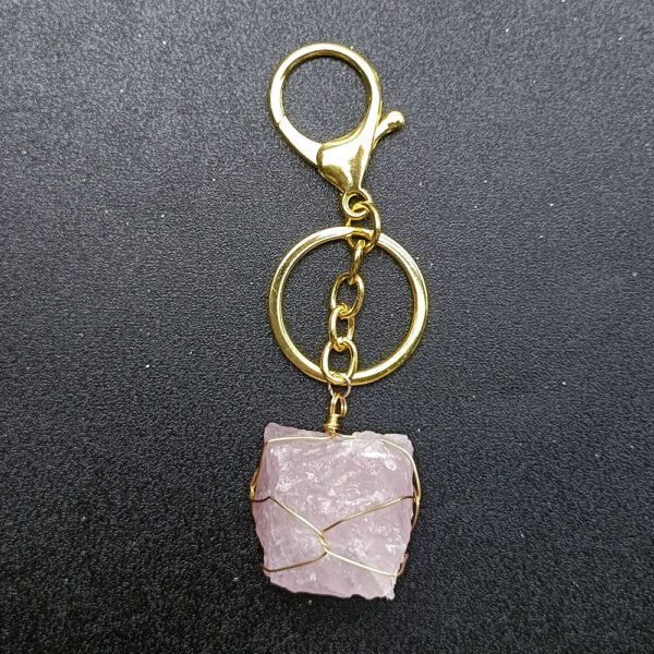 Wholesale Handmade Natural Crystal Keychain Pendant Irregular Raw Stone Bag Charm Accessory