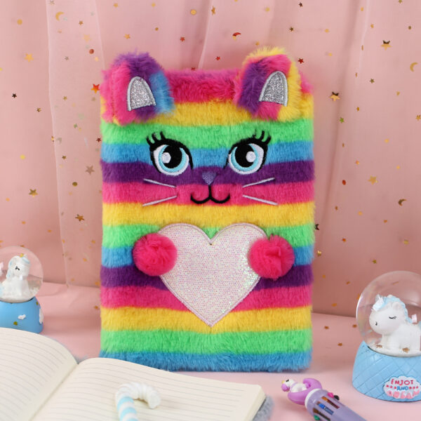 oly-94a9f192a664786e6f73620ba4a1318a Wholesale Cute 3D Cat Ears Plush Notebook Decorative Journal Gift
