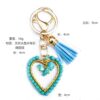 Wholesale Chic Natural Stone Heart Tassel Keychain Amethyst, DIY Bag Charm for Resale