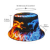 Wholesale Reversible Dragon Pattern Bucket Hat Short Brim Sun Protection Casual Fashion Accessory