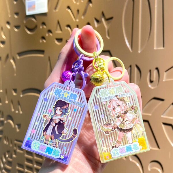 oly-94f2f196ce5546f7c0d7c5f7be011845 Wholesale Trendy Acrylic Oil Glitter Keychain Anime Bag Charm Car Key Accessory Gift OLY Exclusive