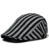 Wholesale Chic Cotton Linen Plaid Beret Hat Unisex Summer Sunshade Cap