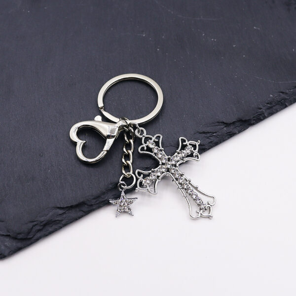 Wholesale Alloy Cross Butterfly Keychain Pendant Y2K Retro Trendy Bag Charm for Women