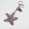 Wholesale Trendy Starfish Bag Charm Keychain Rhinestone Flannel Alloy Tassel Bell Boutique Resale Accessory