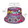 oly-95230abde44b1ed02c5a673d20438ea8 Wholesale Retro Vintage Double-Sided Bucket Hat with Pattern Letter Print Sun Protection Fashion Cap