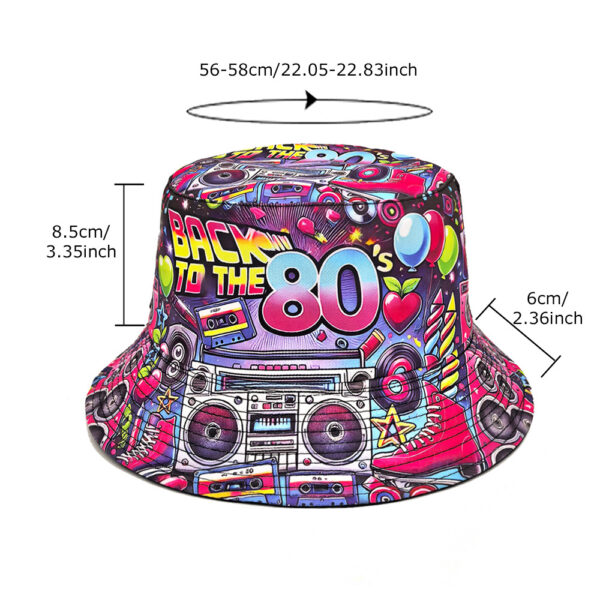 oly-95230abde44b1ed02c5a673d20438ea8 Wholesale Retro Vintage Double-Sided Bucket Hat with Pattern Letter Print Sun Protection Fashion Cap