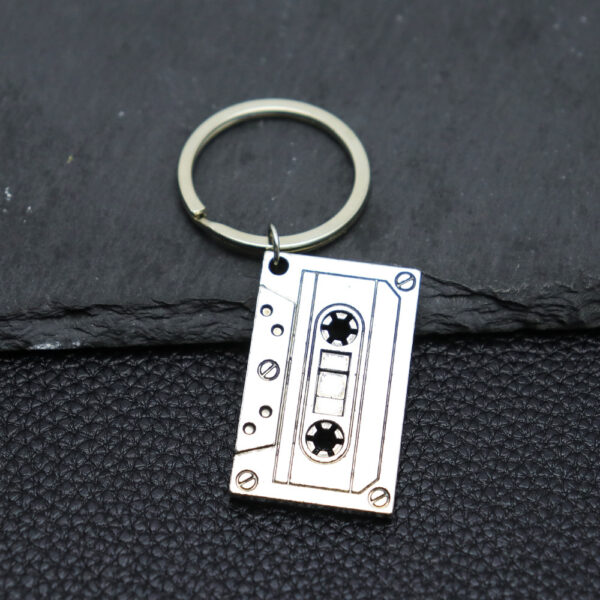 Wholesale Retro Cassette Tape Keychain Pendant Zinc Alloy Car Key Accessory