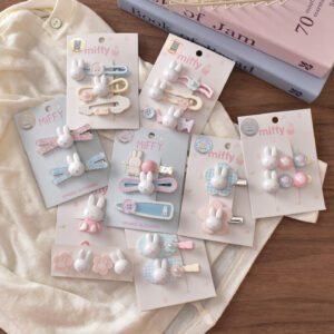 Wholesale ABS Plastic Hair Clips Set   Spring Rabbit Design  Cute Fashion Accessory for Girls