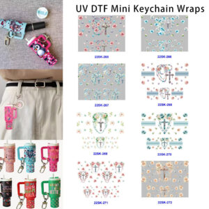 Wholesale 8pcs Floral Religious Mini Keychain Sticker