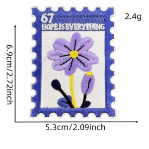 Flower stamp cloth sticker #8