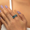 oly-957296b8ff3c70231aac29aa977e1706 Wholesale Silver Electroplated Bohemian Turquoise Ring Fashion Jewelry Accessory for Boutique Resale