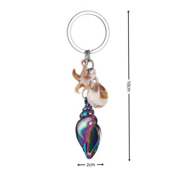oly-958a2805c56c8488b5ff03eb900a40e5 Wholesale Beach Seashell Starfish Design Blue Resin Keychain Bag Charm Car Key Accessory Gift