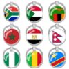Wholesale Metal Flag Keychain Set African Countries Egypt Morocco South Africa Minimalist Electroplated Key Ring Gift Boutique Resale