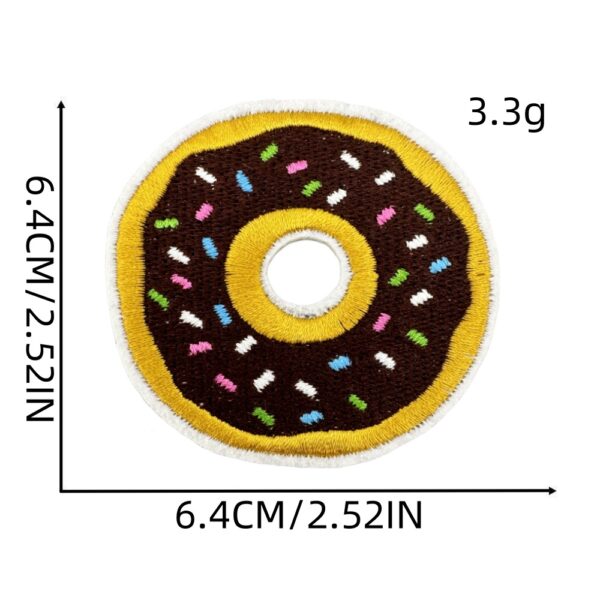 Wholesale Colorful Donut Embroidered Patch Polyester Thread Chic Clothing Decoration for Kids