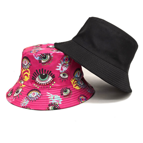 Wholesale Casual Eyes Pattern Bucket Hat Sun Protection for Beach Resort Resale