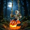 Wholesale Spooky Artistic Resin Halloween Skull Pumpkin Decor for Party Gift Accent