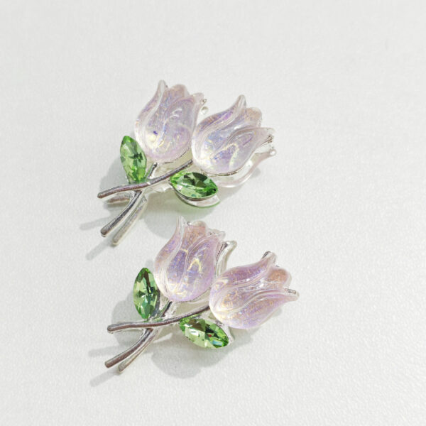 oly-960bcfe40d462d6a54b73765b3af6c94 Wholesale Light Green Electroplated Alloy Tulip Beads, Hollow Cute Design for DIY Jewelry Making