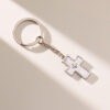 Wholesale Metal Double Cross Pendant Keychain, Korean Style Fashion Accessory for Bags and Car Keys