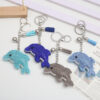 Wholesale Dolphin Rhinestone Keychain with Tassel, Stylish Bag Charm for Women, Boutique Resale Jewelry Accessory