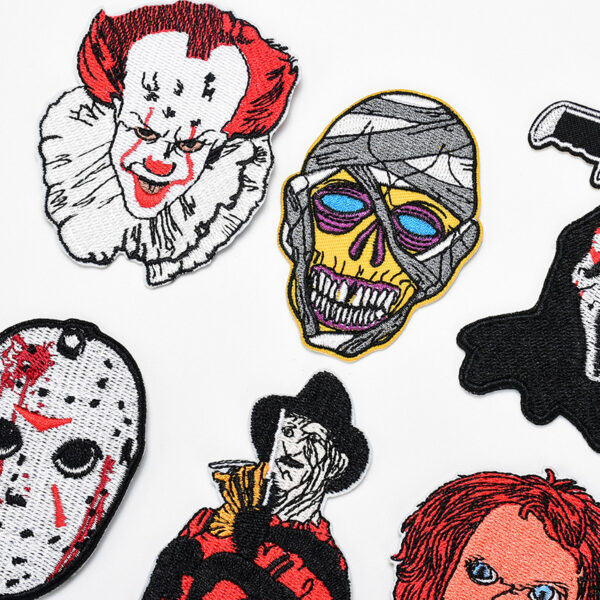 oly-9642c0575b18efb983714e1cc51c8142 Wholesale Twill Halloween Patch Embroidered Clown Applique DIY Bag Jacket Accessory