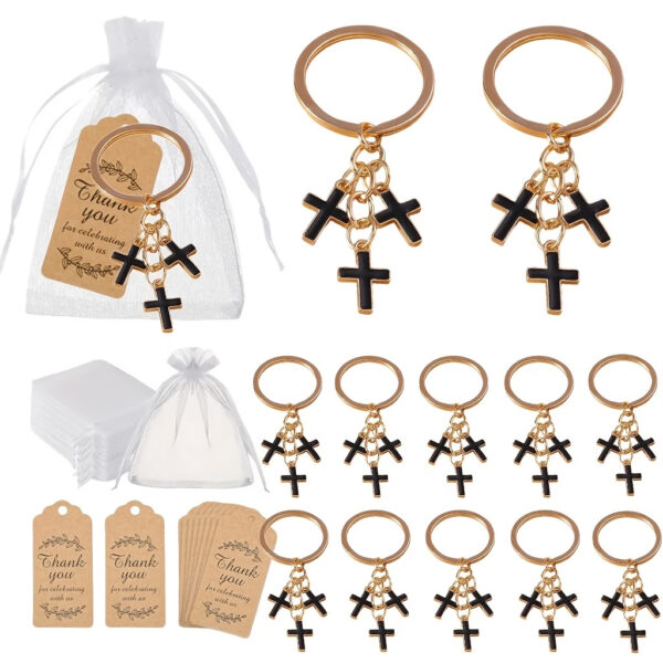 Wholesale Cross Design Enamel Alloy Keychain Pendant Set Gift for Bag Decoration