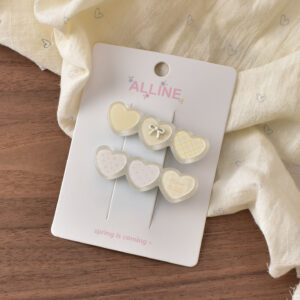 12 # Yellow print 3 hearts-2pcs