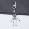 Wholesale Halloween Skull Pendant Keychain Silver Zinc Alloy Party Decorative Accessory