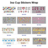 Wholesale 8pcs Fairytale Cartoon Character Pattern 3oz Cup Stickers Wrap OLY Exclusive