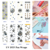 Wholesale 2/8/16pcs UV DTF Stickers Compass Anchor Pirate Ship Telescope Pattern Pen and Bookmark Stickers