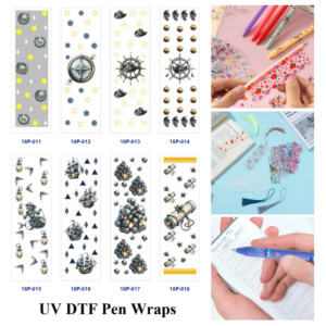 Wholesale 2/8/16pcs UV DTF Stickers Compass Anchor Pirate Ship Telescope Pattern Pen and Bookmark Stickers