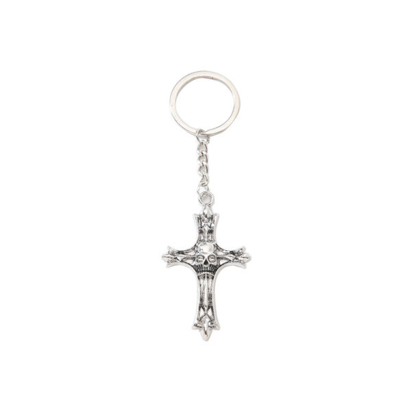 Wholesale Stylish 3D Skull Cross Keychain Alloy Car Key Accessory