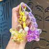 Wholesale Acrylic Five pointed Star Keychain Oil filled Bubble Bead Design, Stylish Bag Charm for Business Gifts