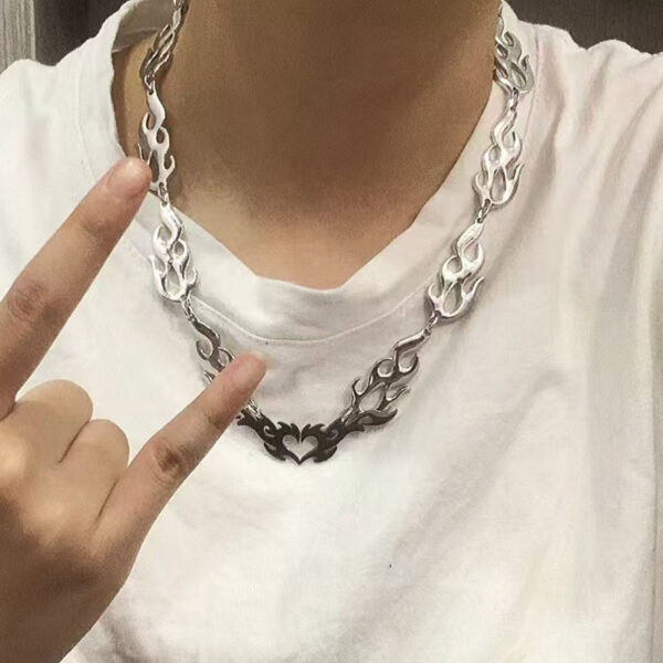 Wholesale Alloy Cross Chain Pendant Necklace Edgy Gothic Flame Wings Design Jewelry Accessory