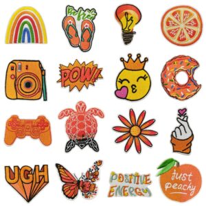 Wholesale Stylish Orange Embroidery Patch for DIY Phone Case, Clothing Resale