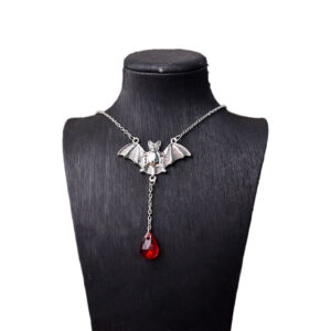 Bat ruby necklace