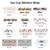 oly-9770360defb2f68ade82142daeba8502 Wholesale 8pcs Mixed Mama Letter Cartoon Floral Print 3oz Cup Stickers Wrap OLY Exclusive