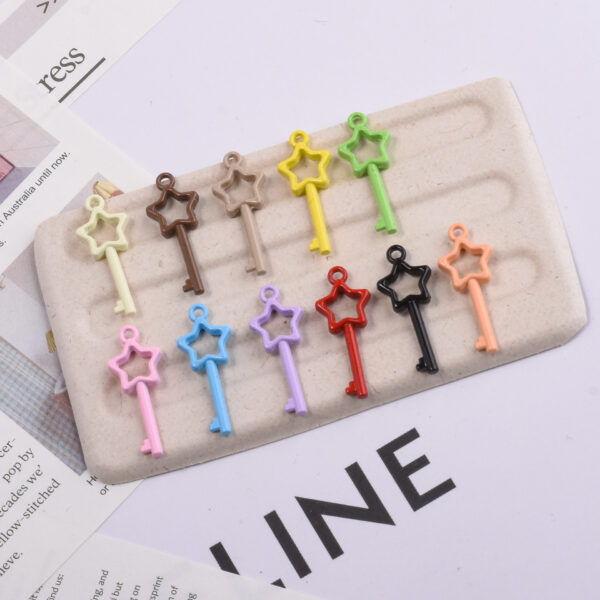 oly-9771434e5748b17003df6cb7a823c284 Wholesale Five Pointed Star Pendant Keychain Charm DIY Phone Chain Car Key Accessory Gift