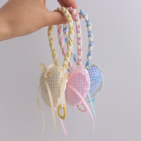 oly-978547fa52b421c6998f82d5c093ac07 Wholesale Lace Heart Silicone Phone Wrist Strap Keychain Sweet Candy Color Fashion Accessory for Girls