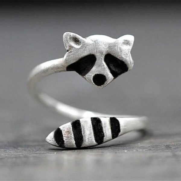 Wholesale Stylish Raccoon Fox Tail Open Ring Alloy Electroplated Jewelry Accessory Gift