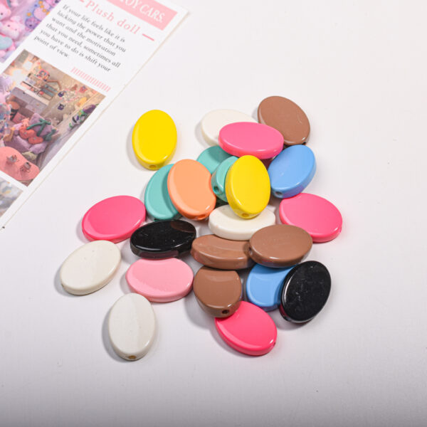 Wholesale Light Luxury Acrylic Loose Beads Ellipse Solid Color Electroplated DIY Beads for Phone Charm Bag Chain Bracelet Making Gift Resale