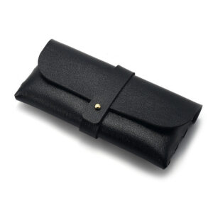 Black leather glasses case