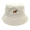 Wholesale Cute Dog Embroidery Bucket Hat Sun Protection Casual Cap for Women
