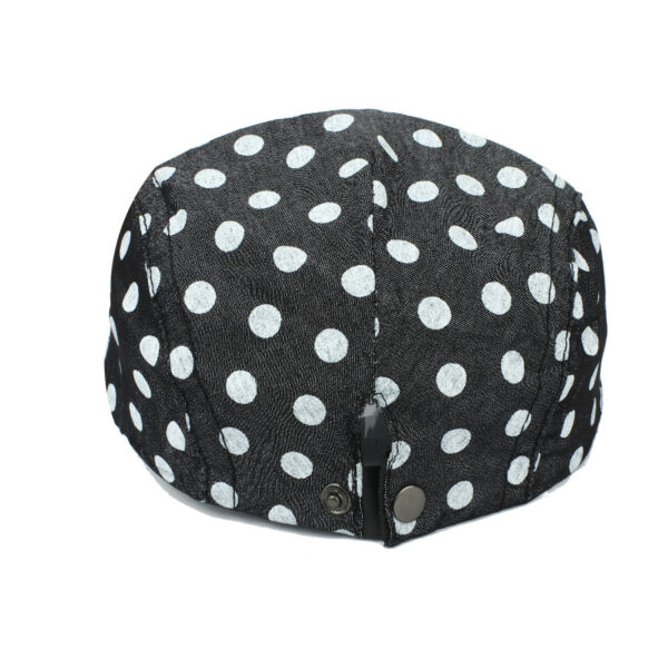 Wholesale Black Polka Dot Beret Hat Adjustable Breathable Summer Fashion Accessory