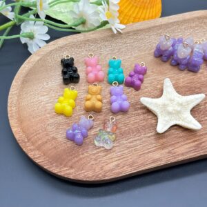oly-97f6480d2ee0b9551d4652229a50068d Wholesale Candy Colored Bear Resin DIY Pendant and Jewelry Making Craft Supplies for Boutique Resale