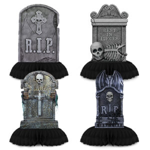 Wholesale Halloween Tombstone Honeycomb Ornaments 4 Pack Paper Party Decor
