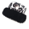 Wholesale Faux Mink Retro Leopard Print Bucket Hat Warm Ear Cover Winter Fashion Accessory