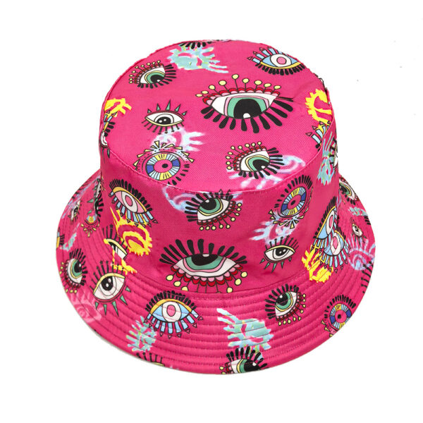 Wholesale Casual Eyes Pattern Bucket Hat Sun Protection for Beach Resort Resale